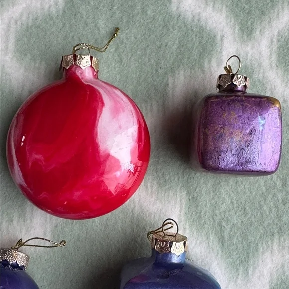 Lot of 17 handmade iridescent swirls Christmas ornaments - Picture 4 of 8